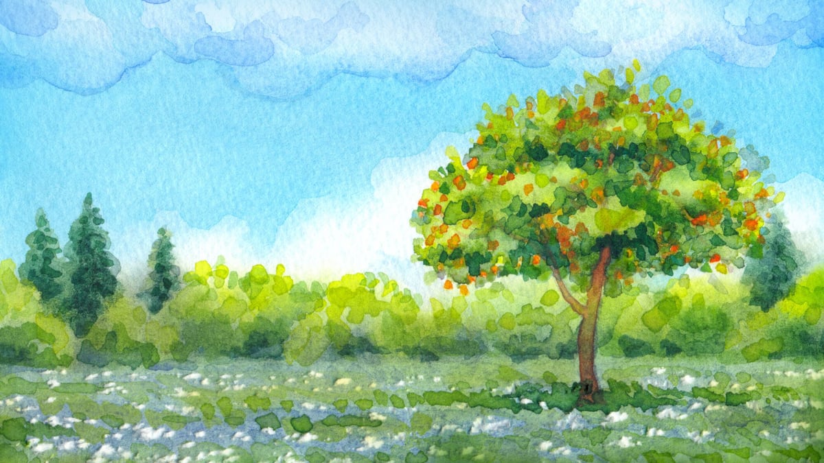 How To Paint A Watercolor Landscape In Just One Color - Doodlewash®